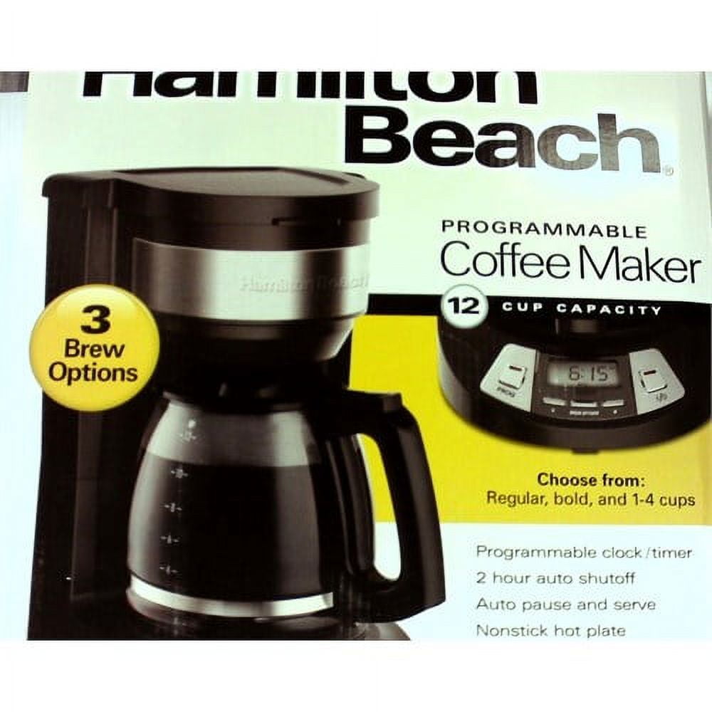 Hamilton Beach 12-Cup Black and Stainless Steel 2-Way Programmable Drip  Coffee Maker 49980R - The Home Depot