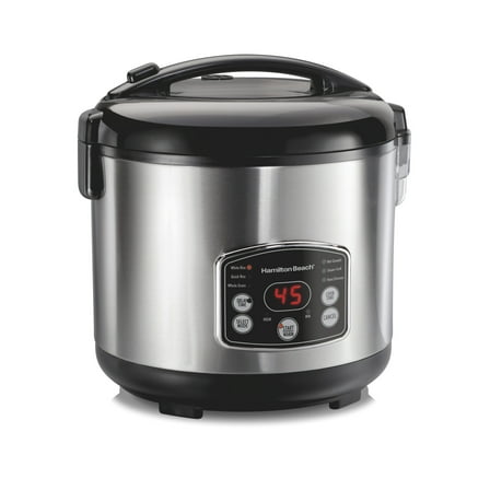 Hamilton Beach 14 Cup Rice Cooker & Hot Cereal Cooker, Stainless Steel