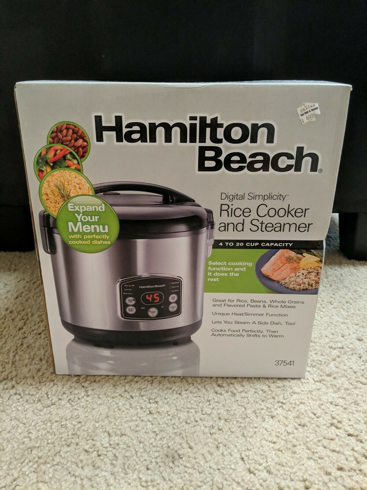Digital Simplicity Silver Stainless Steel Rice Cooker and Steamer