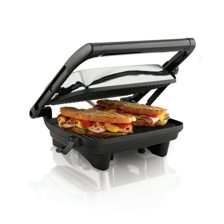 Hamilton Beach - Panini Press Gourmet Sandwich Maker - Chrome