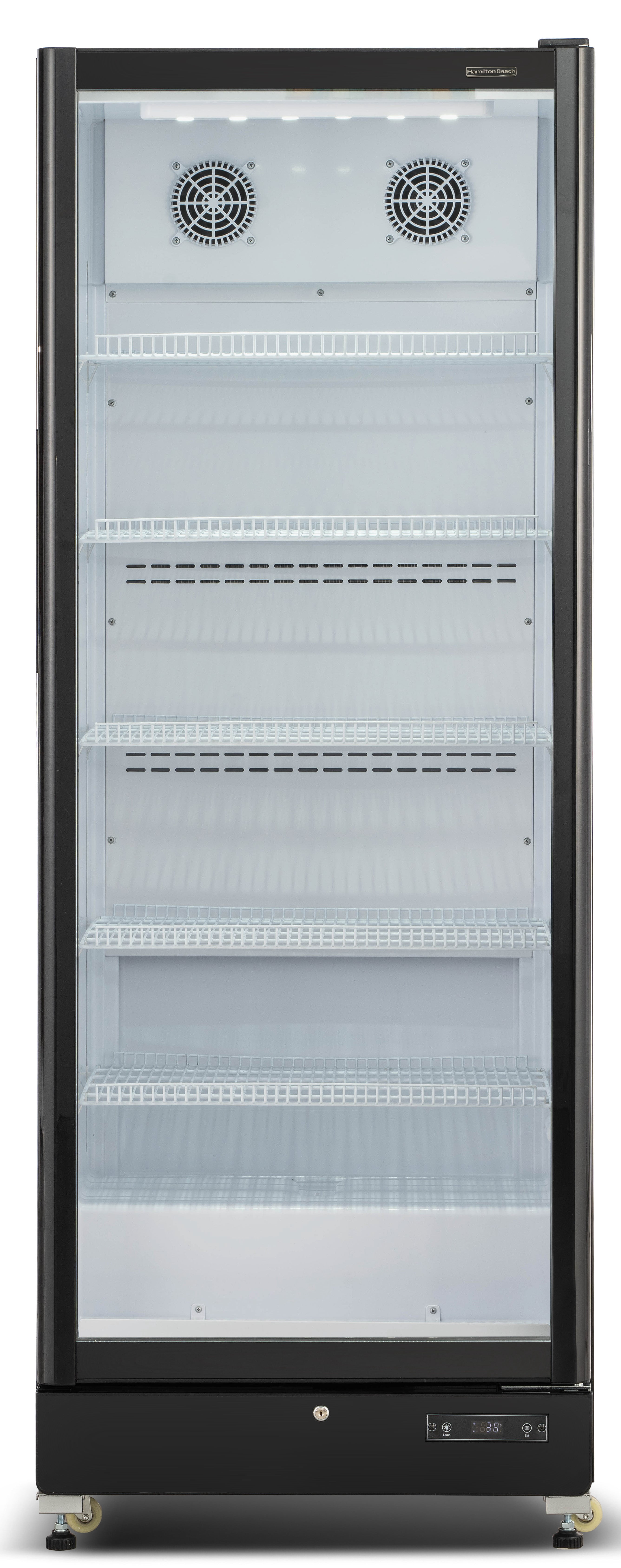 Hamilton Beach 17 cu. ft. Commercial Glass Door Display Fridge, Frost-Free Beverage Refrigerator with LED Lighting, Adjustable Shelves, Digital Temperature Control