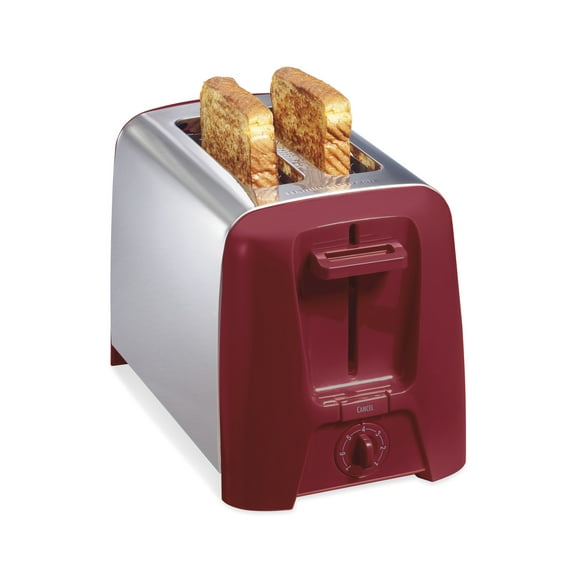 Hamilton Beach 2-Slice Toaster with Extra-Wide Slots, Toast Boost, and Removable Crumb Tray, Red