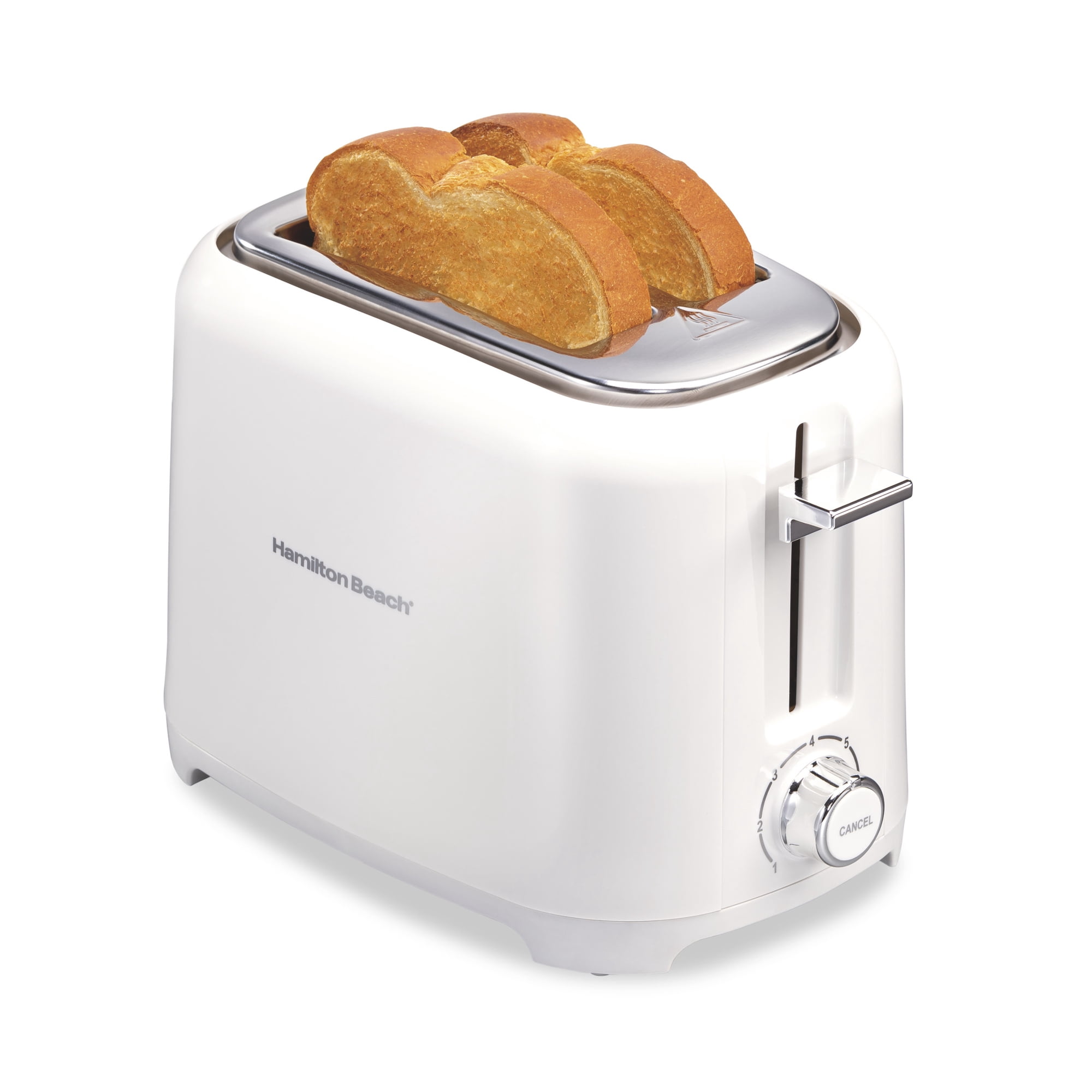 Hamilton Beach 2-Slice Toaster with Extra-Wide Slots, Toast Boost, and Removable Crumb Tray, White