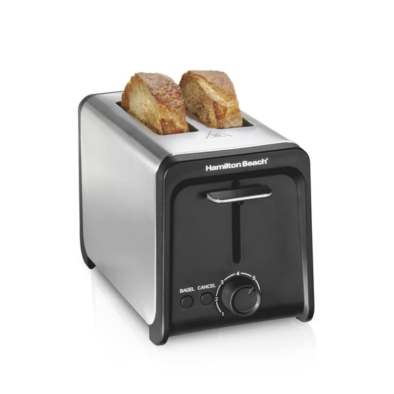 Hamilton Beach 2 Slice Toaster with Wide Slots, Bagel Function, Toast Boost, Stainless, New, 22997F