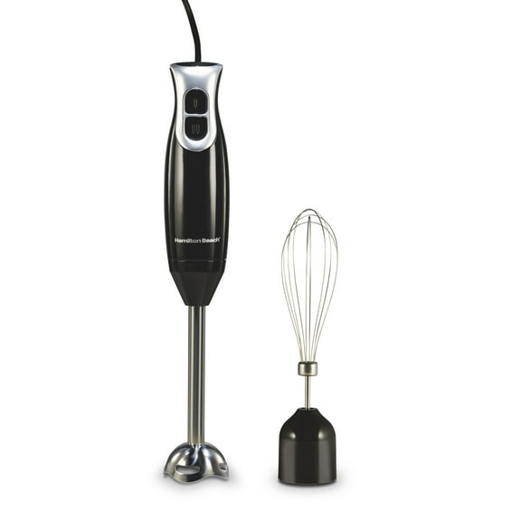 Hamilton Beach 2-Speed Immersion Hand Blender for Kitchen with Blending Wand & Whisk, Black