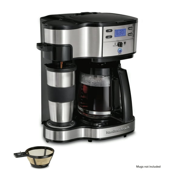Hamilton Beach 2-Way Brewer, Single Serve or 12 Cup Coffee Maker, Black, 49980A