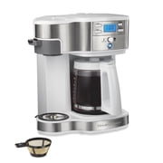 Hamilton Beach 2-Way Programmable Coffee Maker, Single Serve Coffee Maker & 12-Cup Coffee Pot, White