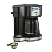 Hamilton Beach 2-Way Programmable Coffee Maker, Single Serve Coffee Maker & 12-Cup Coffee Pot, Black