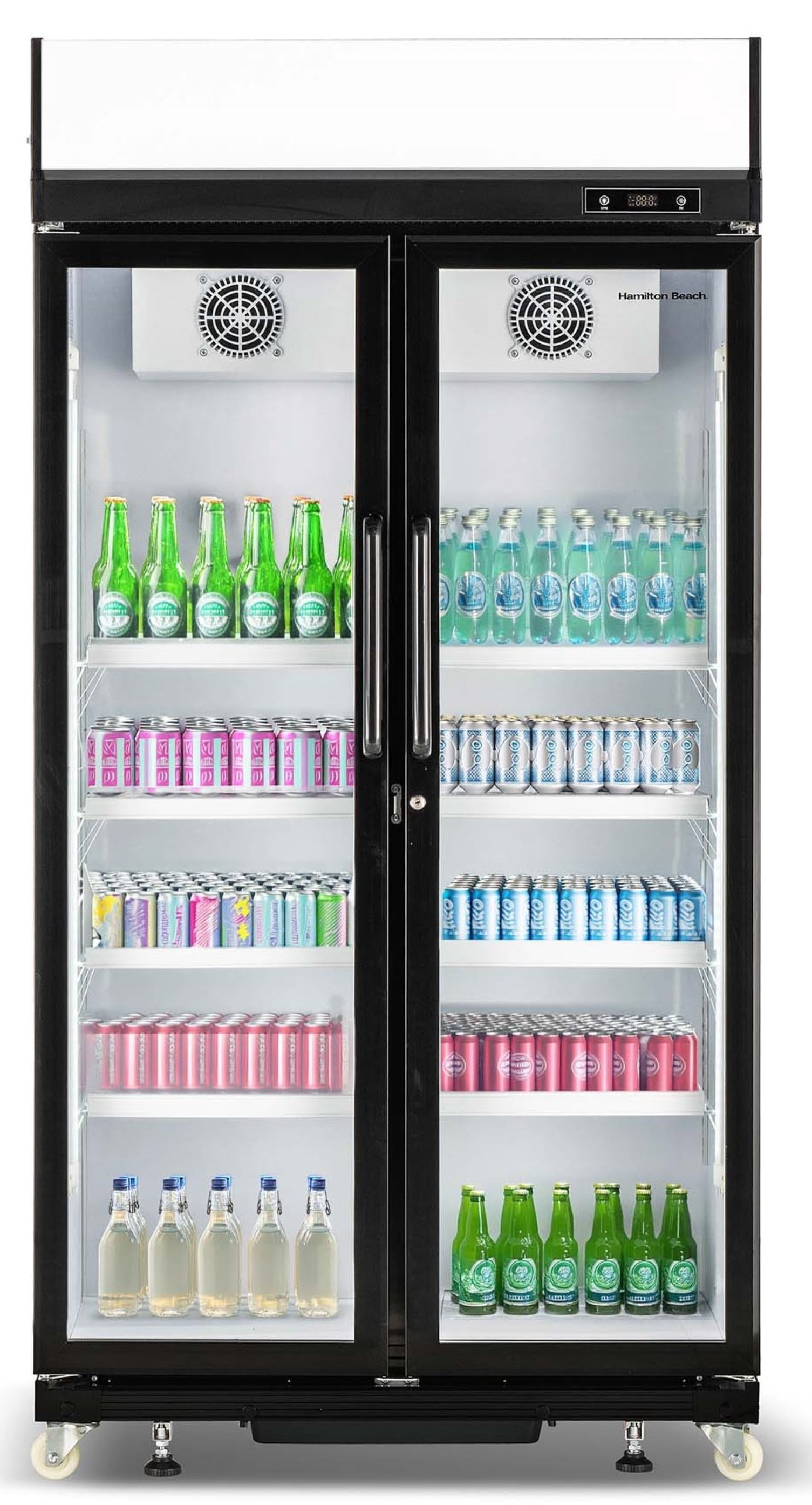 Hamilton Beach 20.5 Cu Ft Commercial Glass Door Refrigerator -W:39.4" x L:23.2" X H: 79.3" (Black)
