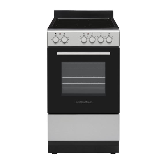 Hamilton Beach 20" Electric Range, Vitroceramic Top, With Shallow Tray, Inox