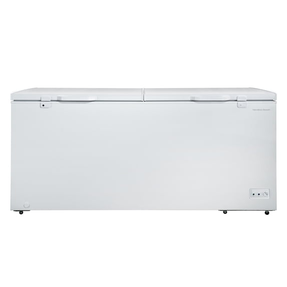 Hamilton Beach 21 Cu. ft. Garage Ready Chest Freezer, Large Capacity Deep Freezer, Double Door Deep Freezer for Garage, Basement, Bulk Storage, White