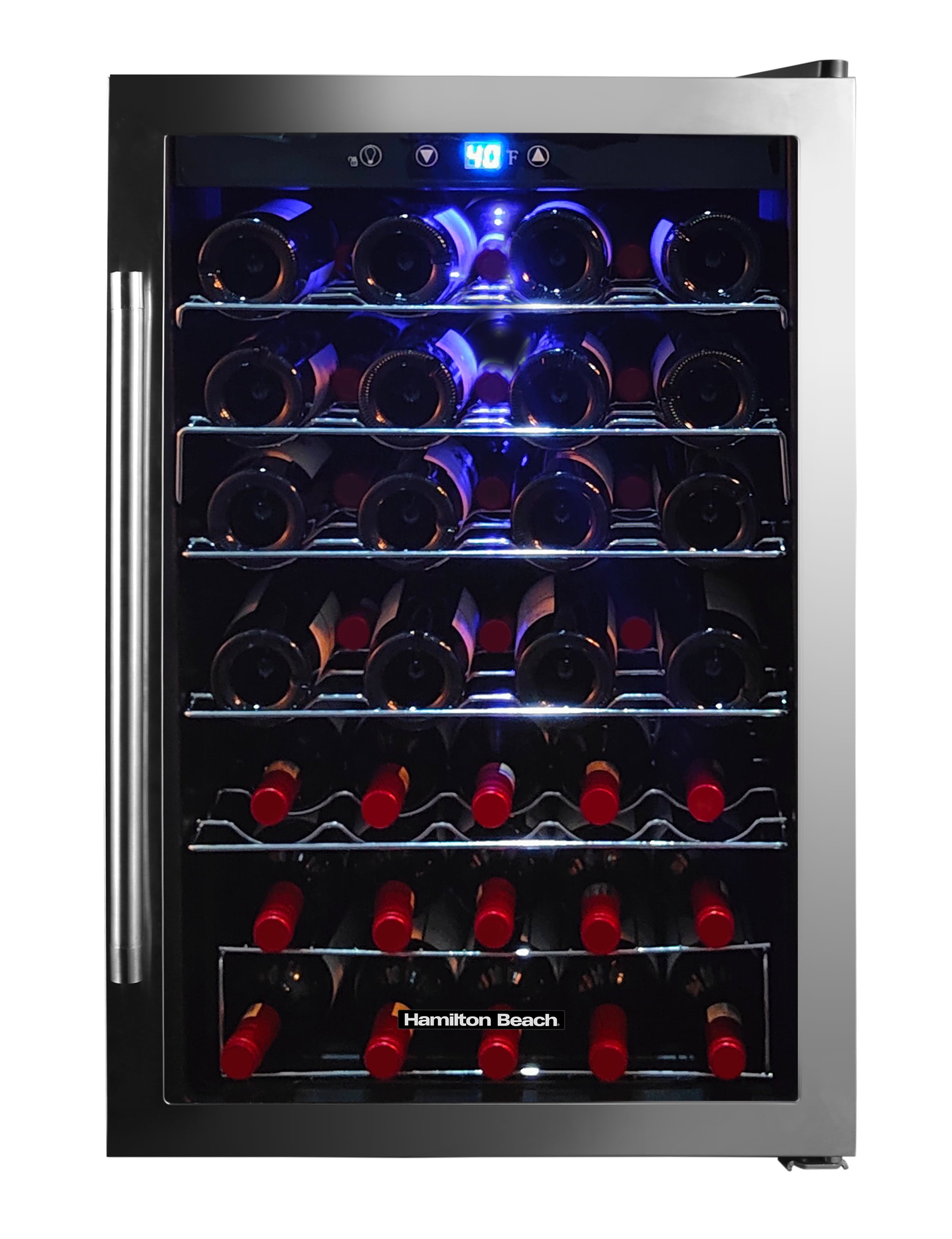 ドリンク×2、503×4 Hamilton Beach, 22 Bottle, 2.6 Cu. Ft. Wine/Beverage Center, Glass