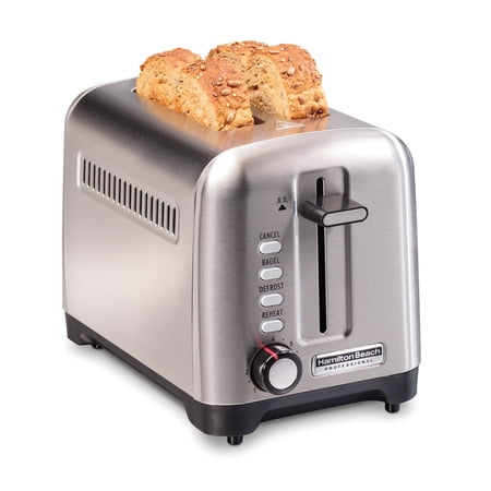 Hamilton Beach 22990 Professional 2 Slice Toaster, with Bagel, Defrost and Reheat Settings, Stainless Steel
