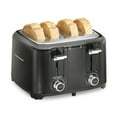thumbnail interactive-video image 1 of Hamilton Beach 4-Slice Toaster with Extra-Wide Slots, Toast Boost, and Removable Crumb Tray, Black, 1 of 10