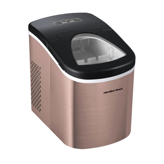 Hamilton Beach, 26 lbs. Ice Maker, HBIC3000, Led Display, Fast Ice, Copper Stainless Steel.