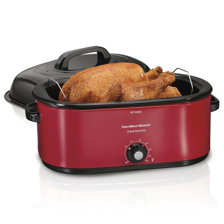 Electric Roaster Oven, 22 Quarts, Red - 32235