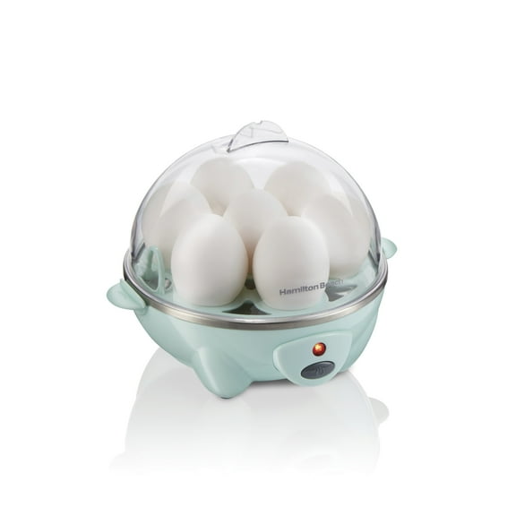 Hamilton Beach 3-in-1 Egg Cooker for Hard Boiled Eggs, Poached and Omelets, 7 Egg Capacity, Mint