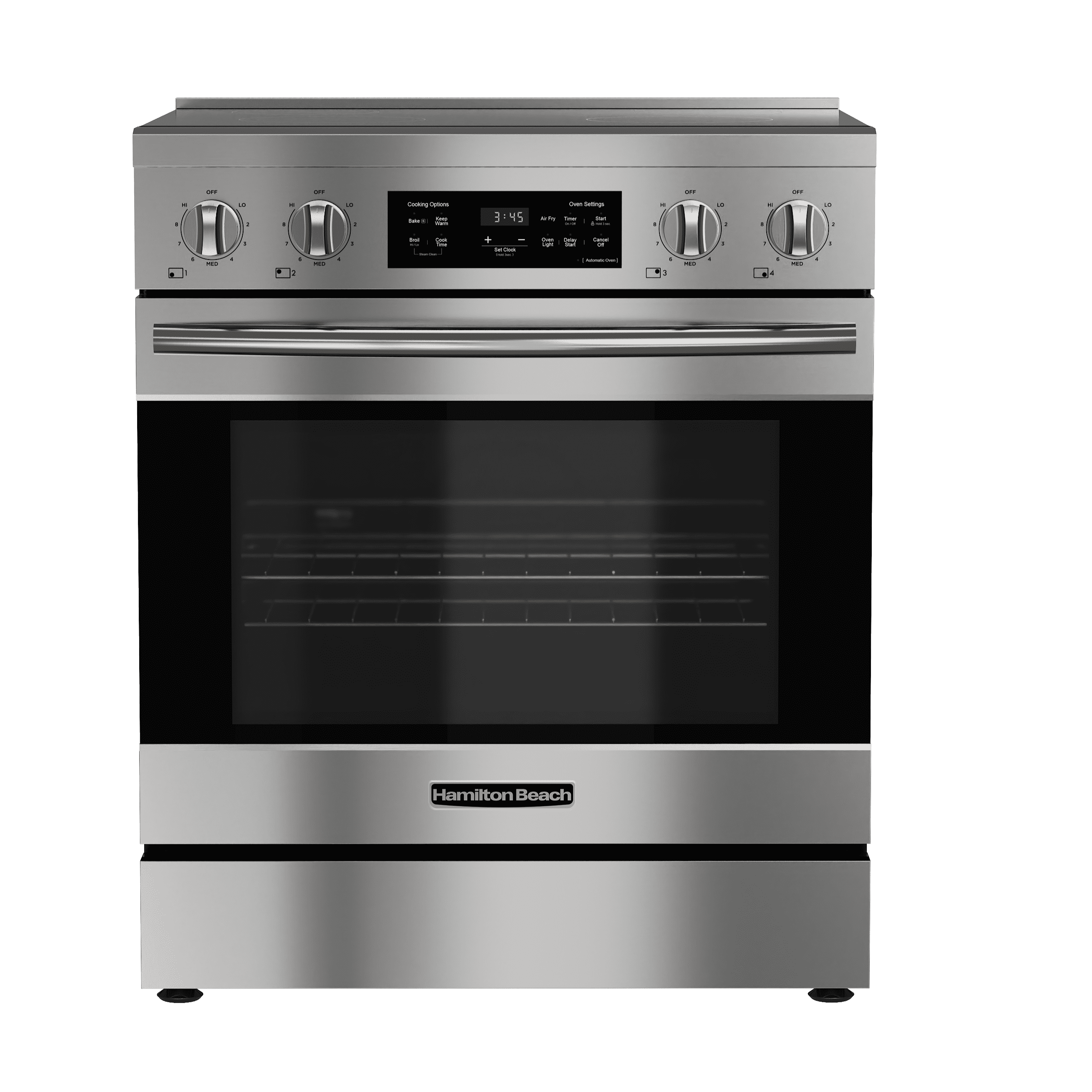 Hamilton Beach 30” Electric Range with 5.0 Cu. ft. Oven, Convection & Air Fry, Stainless Steel
