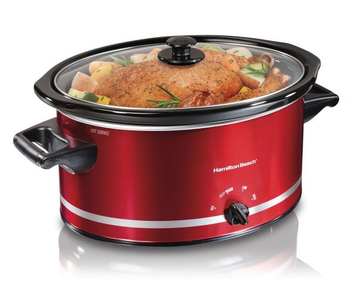 Hamilton Beach 33184 Oval Slow Cooker, 8-Quart, Red - Walmart.com