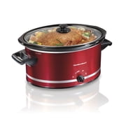 Hamilton Beach 8 Qt Slow Cooker, Stoneware Crock with Removable Pot, Red