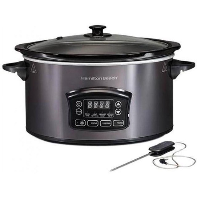 Hamilton Beach 33768 6 Quart Programmable Defrost Slow Cooker with