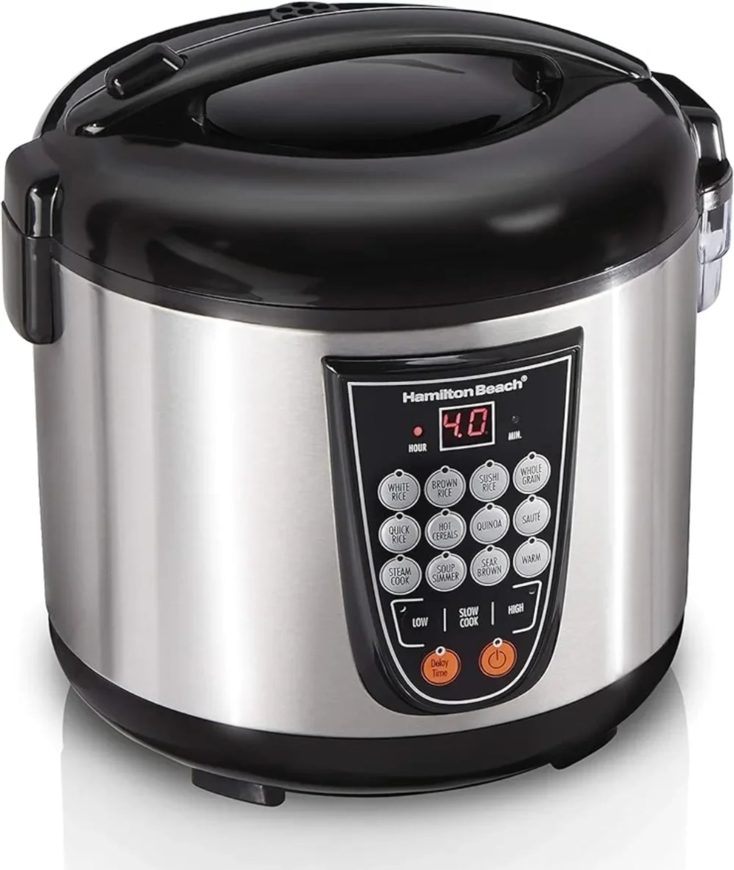 Hamilton Beach Multi Cooker, 4.5 Quart Capacity, 14 Pre-Programmed Settings, Stainless Steel, 37571