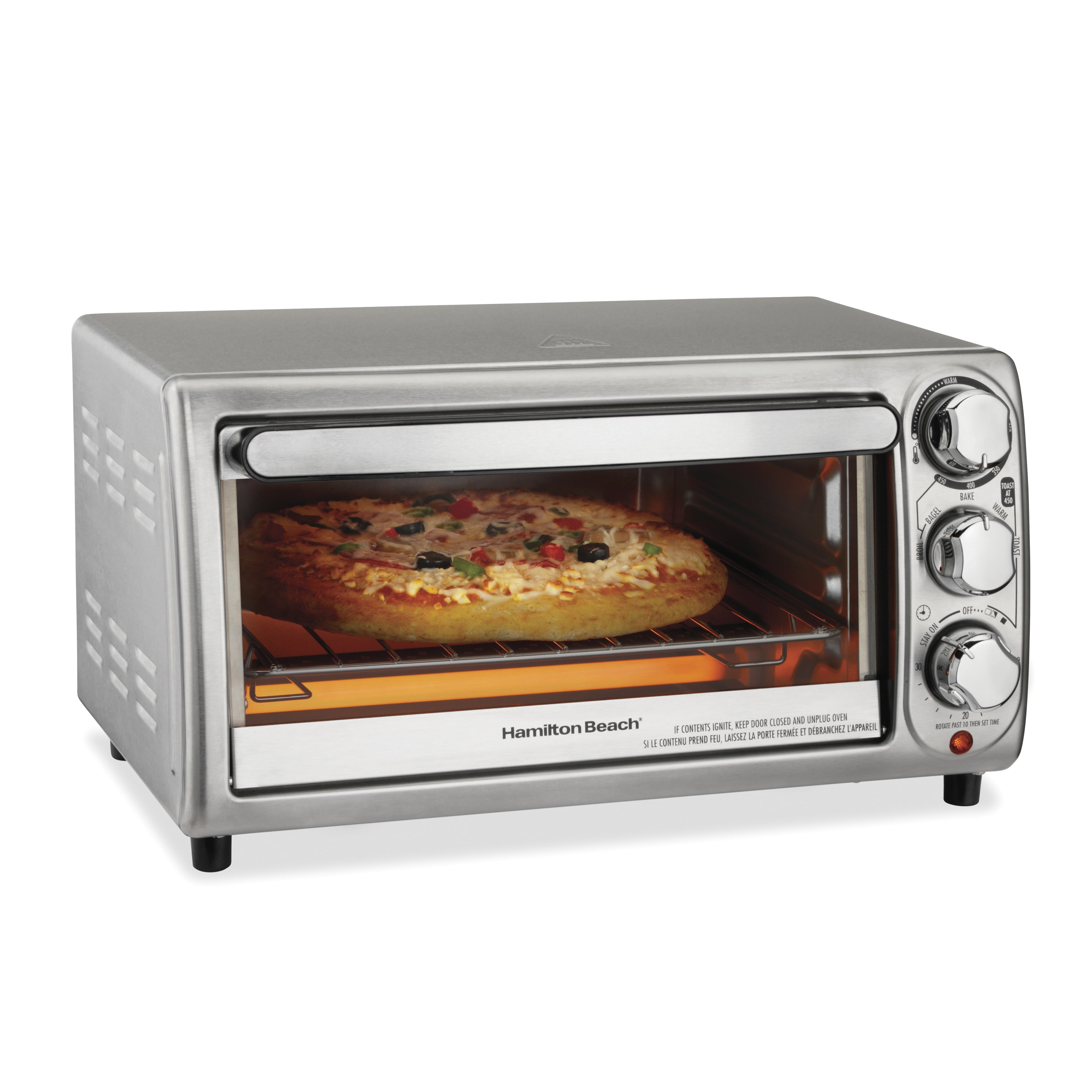 Hamilton Beach 4-Slice Toaster Oven Stainless-Steel 31138 - Best Buy