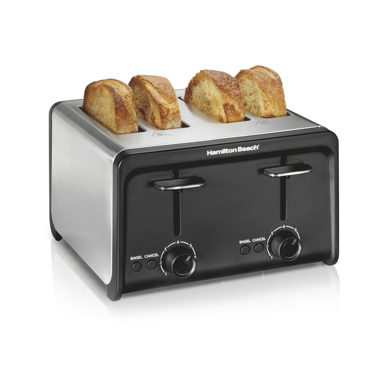 Hamilton Beach 4-Slice Toaster, Wide Slots, Bagel Function, Toast