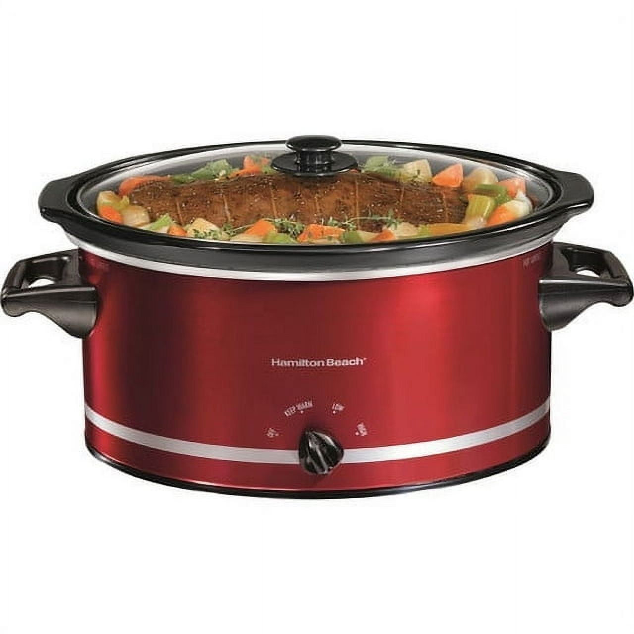 Hamilton Beach 400943318406 33184 Oval Slow Cooker, 8-Quart, Red
