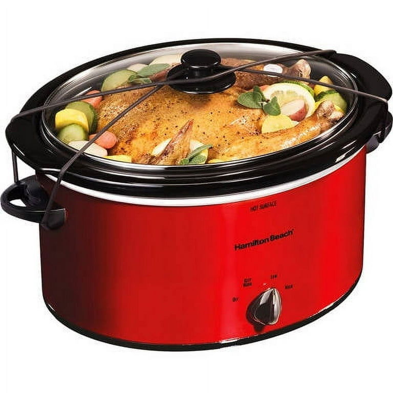 Hamilton Beach 5-Quart Silver/Black Oval Slow Cooker in the Slow Cookers  department at
