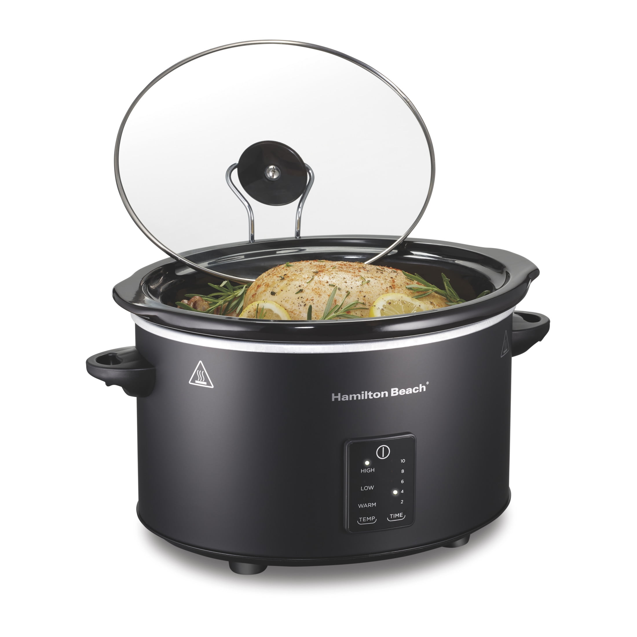Hamilton Beach 5 Qt Programmable Slow Cooker, Stoneware Crock with Removable Pot, Black