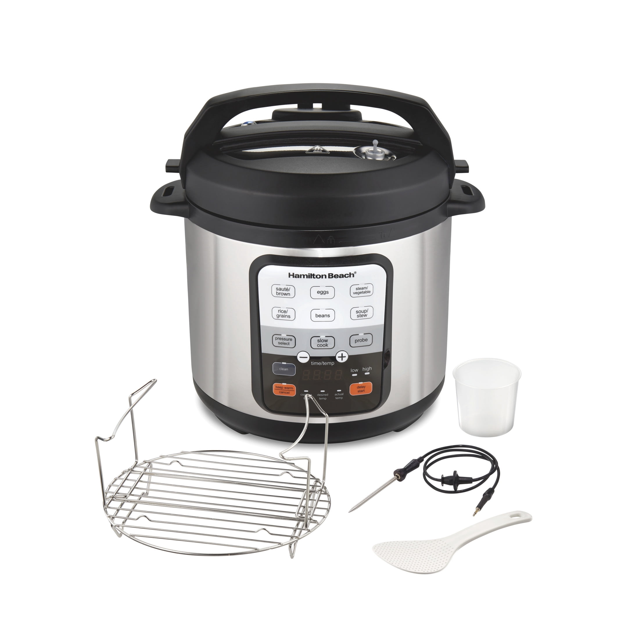 Hamilton Beach 6 Quart 6-in-1 Pressure Cooker, Multi-Cooker, Slow Cooker, Steamer, Saut, Rice Cooker, & More