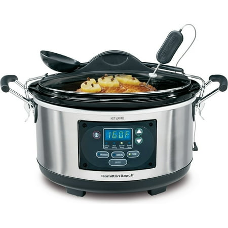 Hamilton Beach 6 Quart Portable Set 'n Forget Probe Slow Cooker