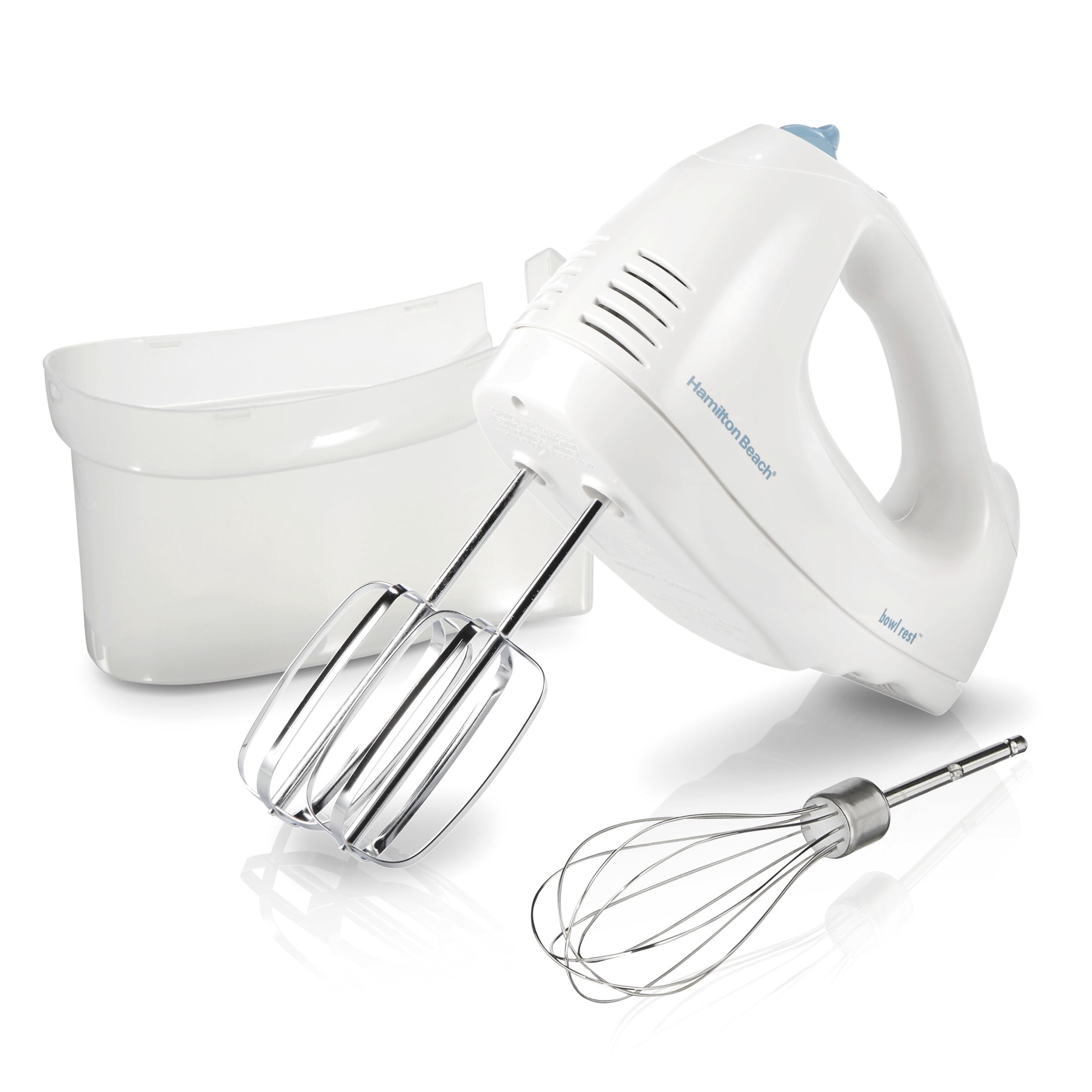Hamilton Beach 6 Speed Handheld Mixer with Storage, Whisk, Beaters, 250 ...