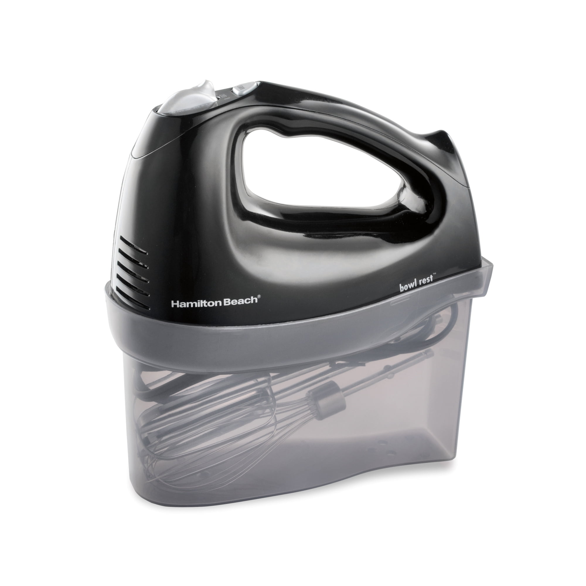 Hamilton Beach 6-Speed Electric Hand Mixer, with QuickBurst, Storage Case & 3 Attachments, Mixer for Kitchen, Black