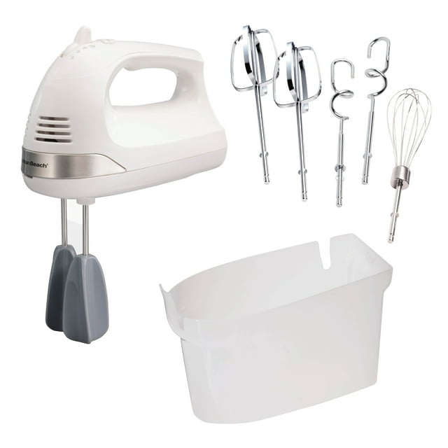Hamilton Beach 6 Speed Electric Hand Mixer with Whisk, Dough Hooks and