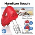 thumbnail image 1 of Hamilton Beach 6 Speed Hand Mixer with QuickBurst, Includes Snap-On Storage Case and 3 Attachments, Red, 1 of 5