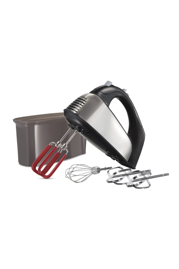 6-Speed Electric Hand Mixer with SoftScrape Beaters, 5 Attachments & Case, Mixer for Kitchen, Black