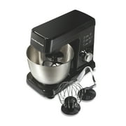 Hamilton Beach 3.5 Quart Stand Mixer for Kitchen, 6 Speeds, Tilt-Head, Dough Hook, Whisk & Flat Beater, Black