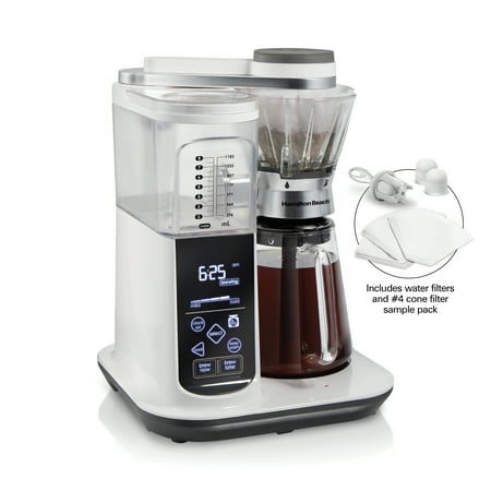 Hamilton Beach - Convenient Craft 8-Cup Automatic or Manual Pour-Over Coffee Maker - WHITE