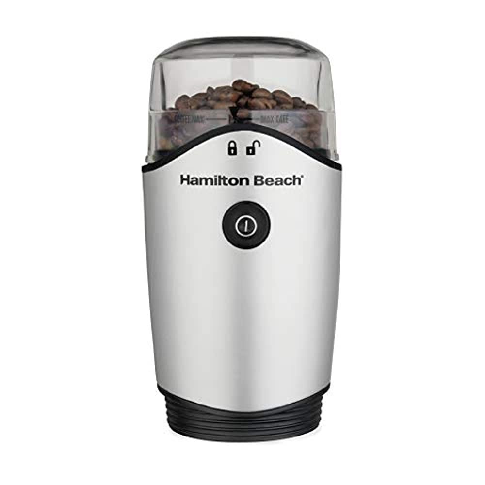 Hamilton Beach Fresh Grind Electric Coffee Grinder for Beans Spices and More Stainless Steel Blades Removable Chamber Makes up to 12 Cups Silver