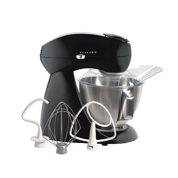 Hamilton Beach All-Metal 12-Speed Electric Stand Mixer, Tilt-Head, 4.5 Quarts, Pouring Shield, Licorice (63227)