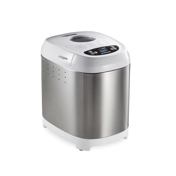 Hamilton Beach 2 lb Bread Maker Machine, Artisan Dough Bread Maker with 14 Settings, White & Stainless Steel