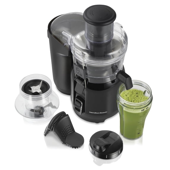 Hamilton Beach 2-in1 Blender & Juicer Machine for Fruits and Vegetables, with Extra Large Chute, Extractor de Jugos, Black