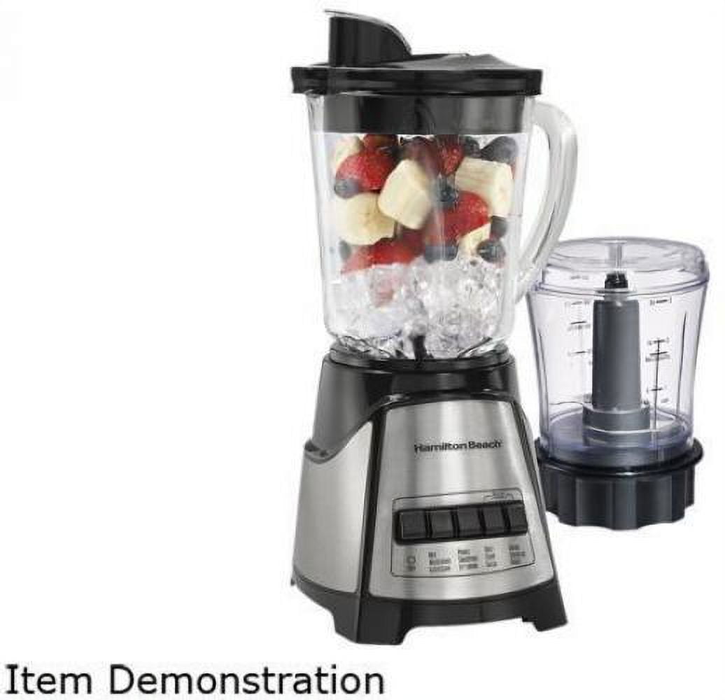 Hamilton Beach Black 12 Speed Glass Jar Blender with Food Chopper