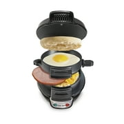 Hamilton Beach Breakfast Sandwich Maker with Egg Cooker Ring, Customize Ingredients, Black, 25477
