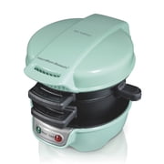 Hamilton Beach Breakfast Sandwich Maker with Egg Cooker Ring, Breakfast Station, Mint