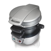 Hamilton Beach Breakfast Sandwich Maker with Egg Cooker Ring, Breakfast Station, Silver