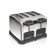 Hamilton Beach Classic 4 Slice Toaster with Sure-Toast Technology & Auto Boost to Lift Smaller Breads, Polished Stainless Steel Finish, 24782