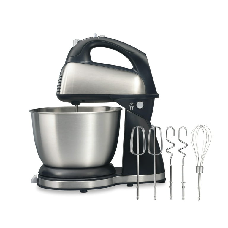 Hamilton Beach スタンドミキサー ブラック Hamilton Beach Classic Stand/Hand Mixer, 4 Quart Bowl, 6